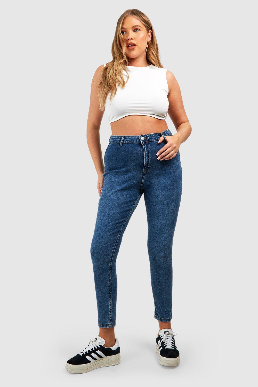 Plus size sale acid wash jeans